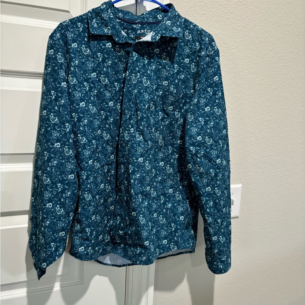 Apt. 9 Teal Floral Slim Fit Shirt